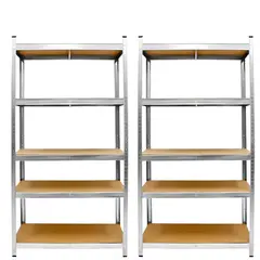 GENERICO - 2 Estante Rack Metalico 180x90x40 Repisa Galvanizado 5 Niveles