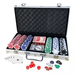 GENERICO - Set De Poker 300 Fichas Profesional Maletin de Poker