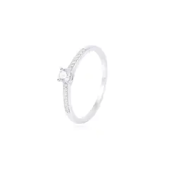 JB JOYAS BARON - Anillo Compromiso Oro Blanco 18kt Diamantes Tipo Solitario 21pts