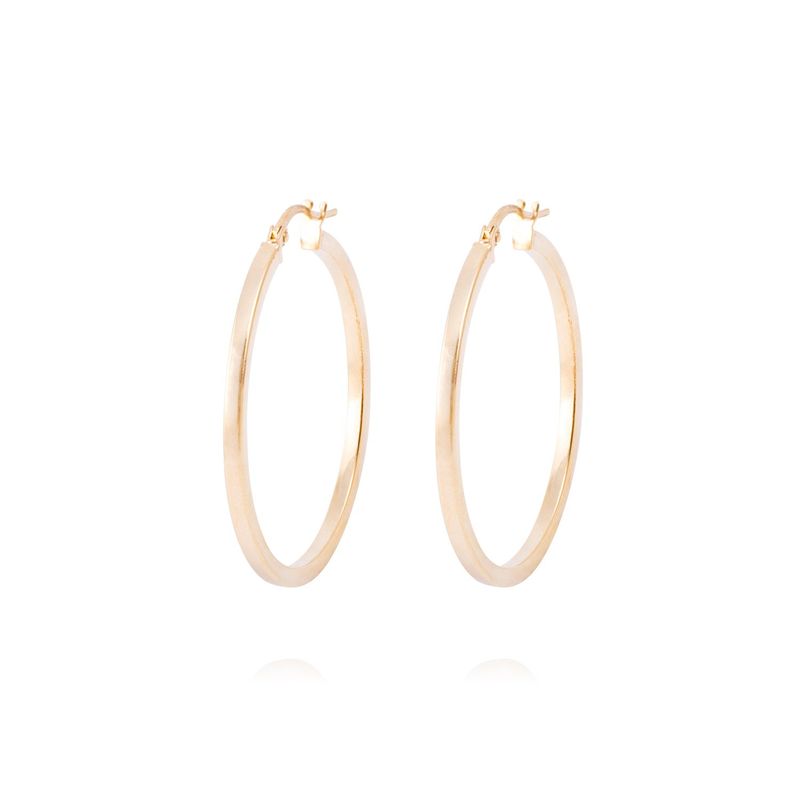 JB JOYAS BARON - Aros de Plata Esterlina 925 Argollas 30mm Revestido en Oro 18kt