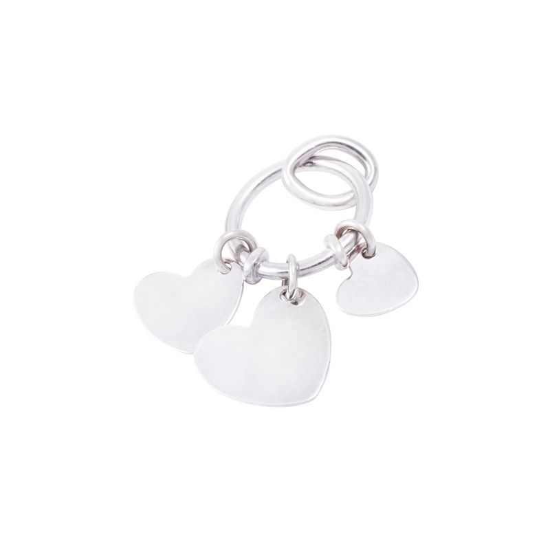JB JOYAS BARON - Colgante de Oro Blanco 18kt Corazones Eternos
