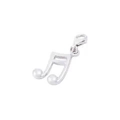 JB JOYAS BARON - Colgante de Plata Esterlina 925 Nota Musical Mosquetón Ajustable