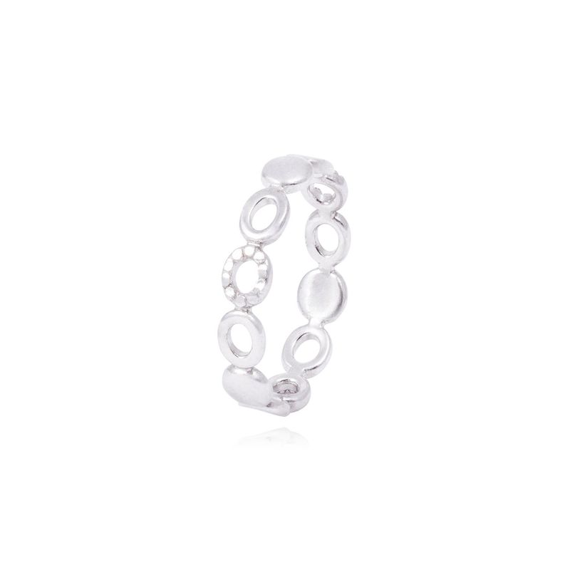 JB JOYAS BARON - Anillo de Plata Esterlina 925 Argolla Lisa Abierta Biselado Elegante