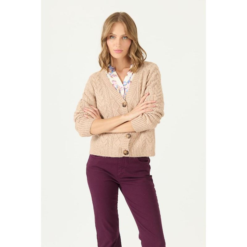 PRIVILEGE - Cardigan caramelo trenzado PRIVILEGE 2216 - Caramelo