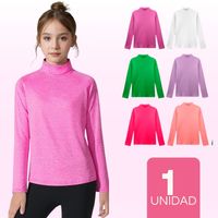 Camiseta Beatle 100% Polar Primera Capa Polera Cuello Alto Niña