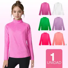 UTILISIMO - Camiseta Beatle 100% Polar Primera Capa Polera Cuello Alto Niña