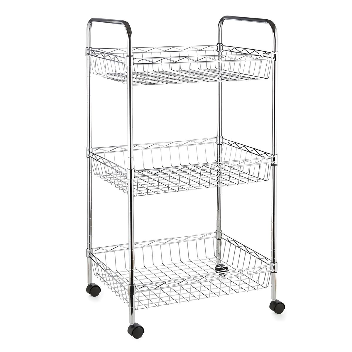 PROCHEF - Carro Multiuso 45x35x85 cm Acero Cromado 3 Canastos. 120 kg