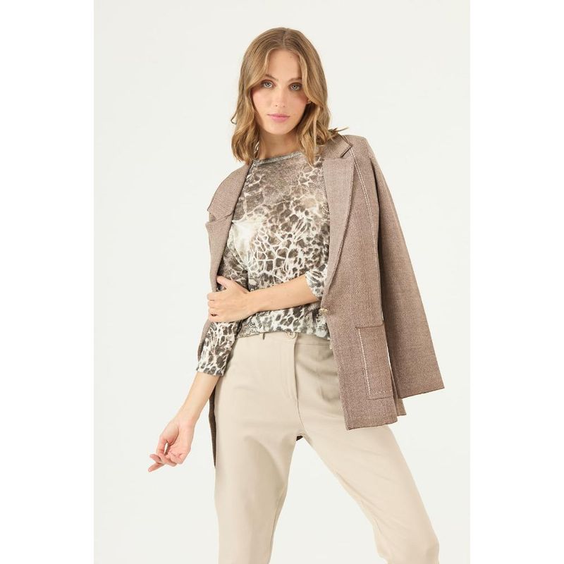 PRIVILEGE - Chaqueta con lana cafe PRIVILEGE 2122 - Café