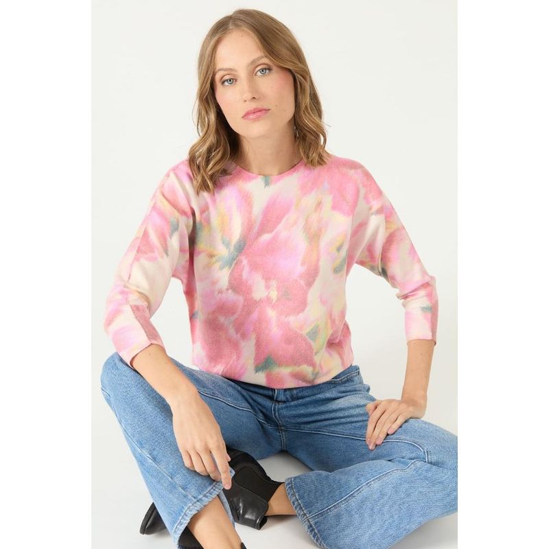 PRIVILEGE - Sweater rojo flores PRIVILEGE 2115 - Rojo