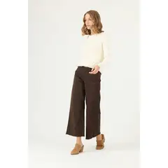PRIVILEGE - Sweater crema trenzado 2214 - Crema