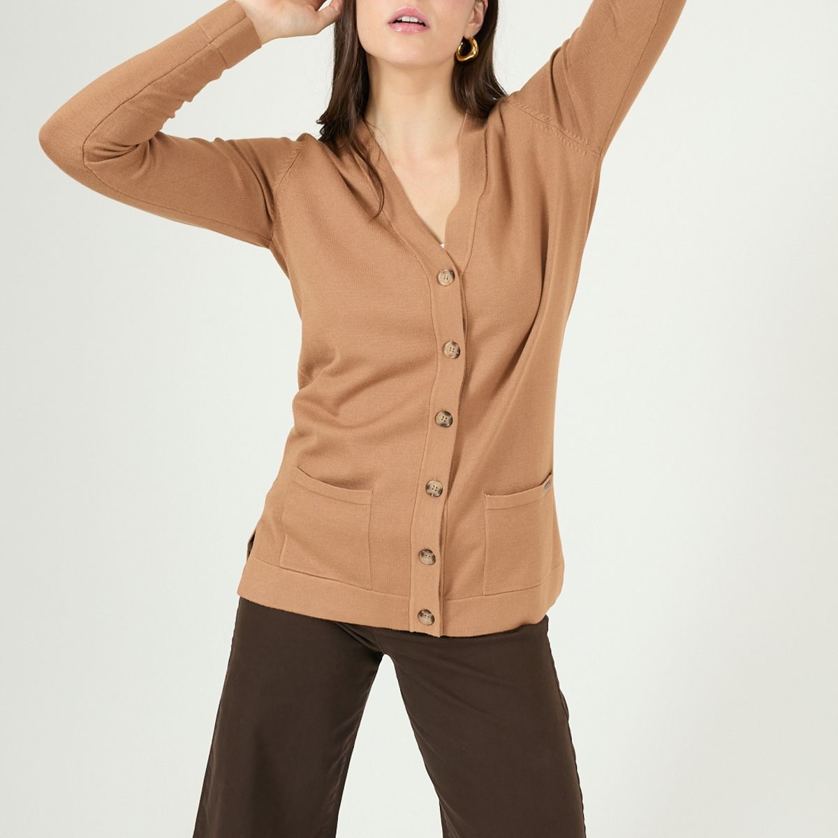 PRIVILEGE - Cardigan camel 2463