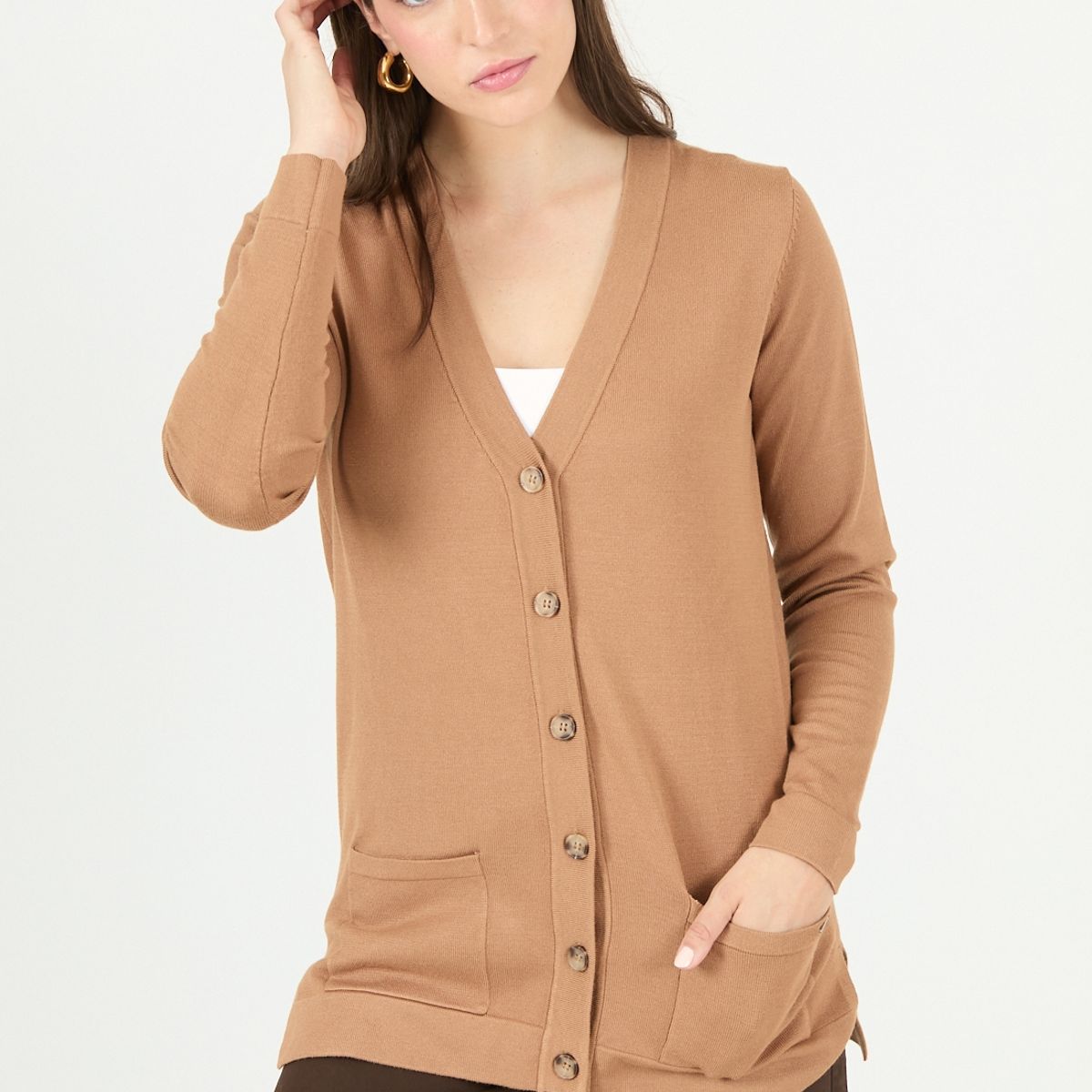 PRIVILEGE - Cardigan camel 2463