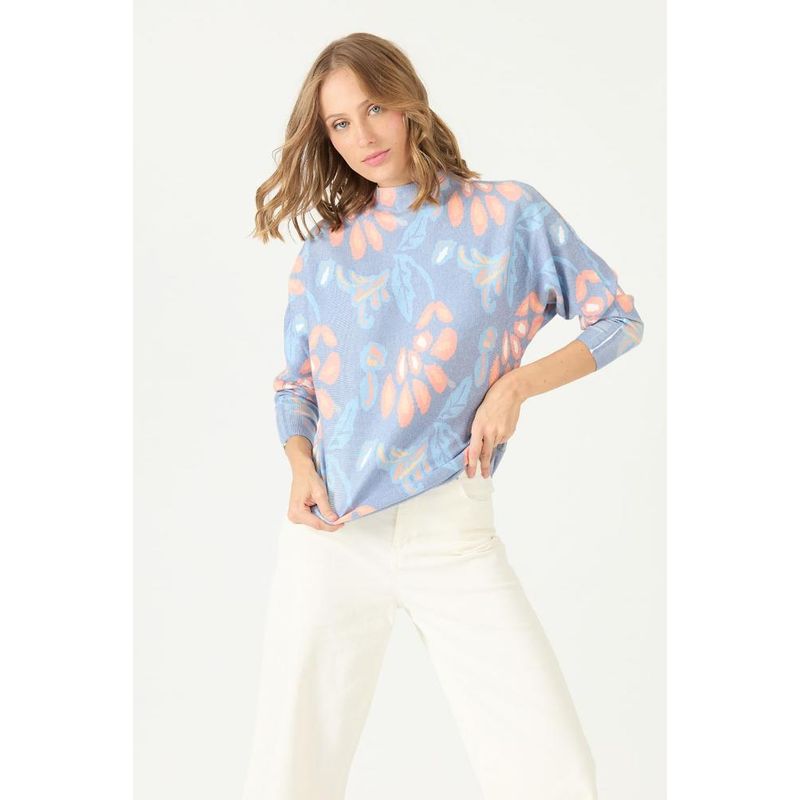 PRIVILEGE - Sweater denim flores PRIVILEGE 2187 - Denim