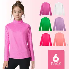 UTILISIMO - Pack 6 Camisetas Beatle 100% Polar Primera Capa Poleras Niña