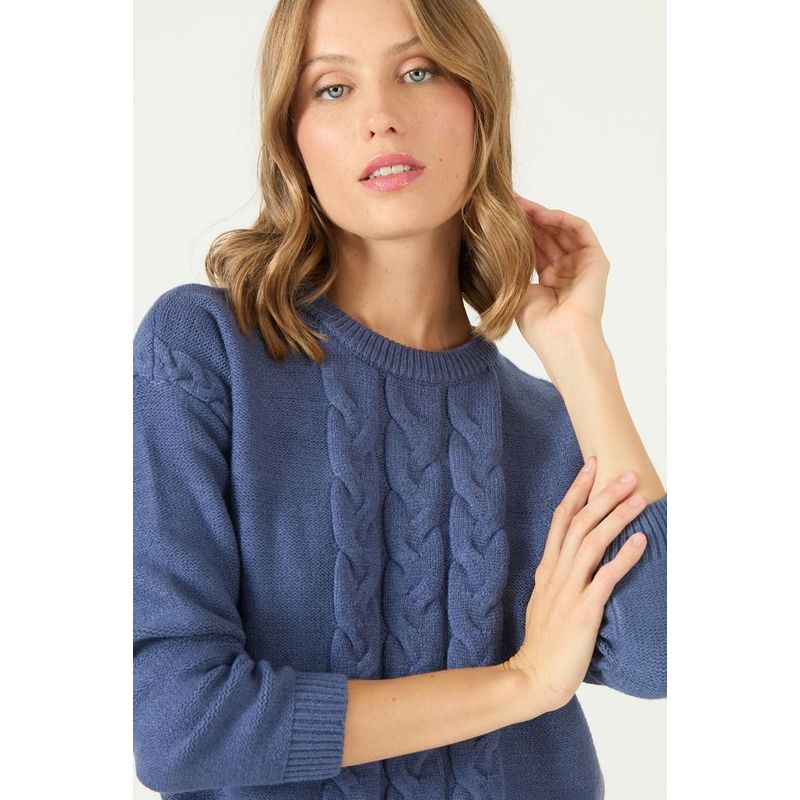 PRIVILEGE - Sweater azul marino trenzado PRIVILEGE 2168 - Azul Marino