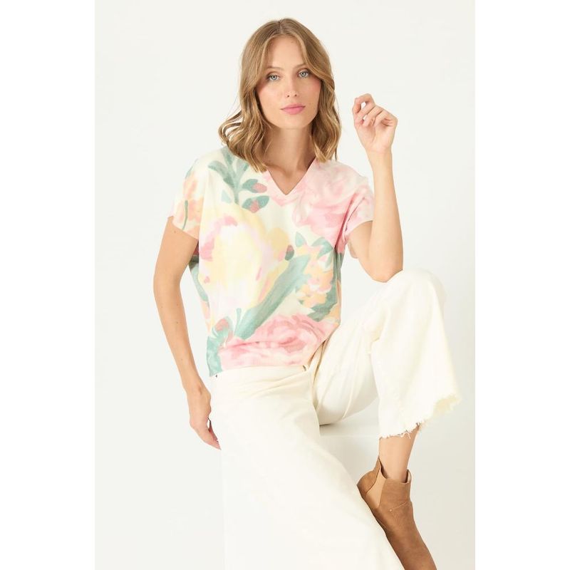 PRIVILEGE - Sweater multicolor flores PRIVILEGE 2112 - Multicolor