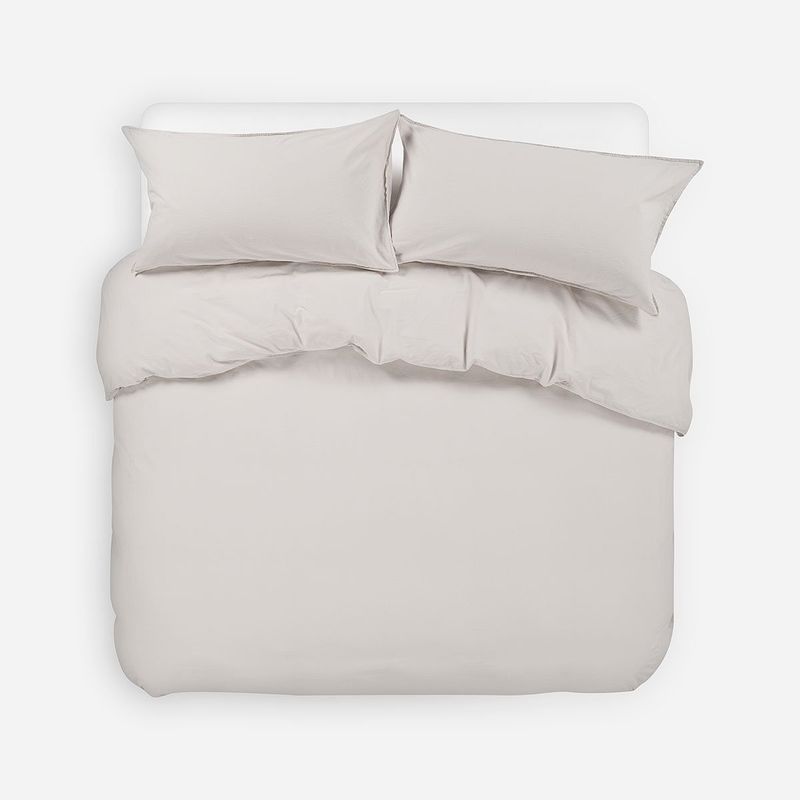ROSEN - Funda Plumón Froens Algodón Orgánico Gris Perla 2 Plazas
