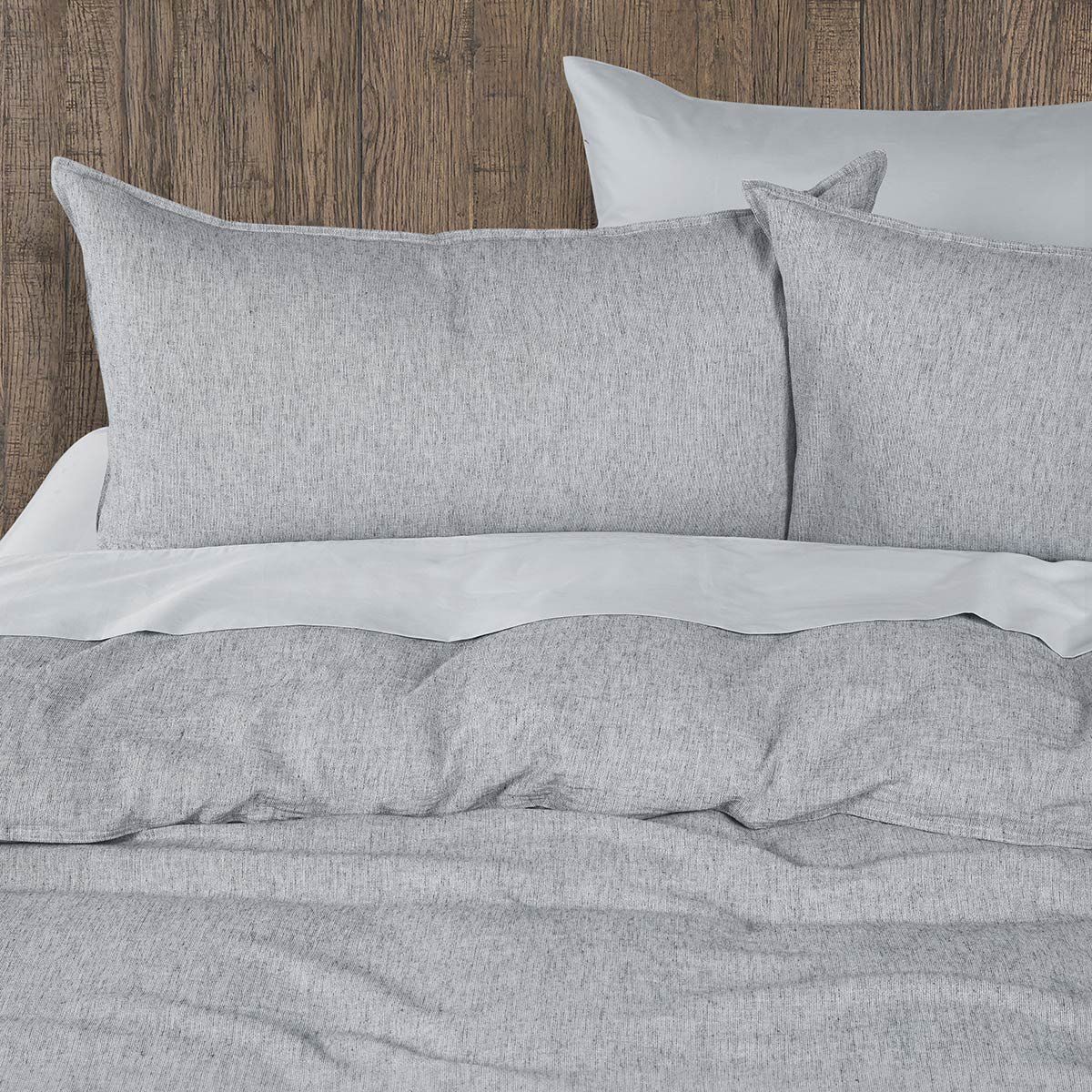 ROSEN - Funda Plumón Froens Lino-Algodón Rayas Gris 2 Plazas