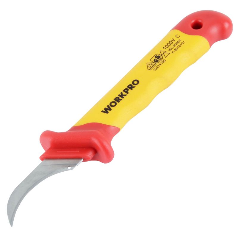 WORKPRO - CUCHILLO CORTA CABLE GANCHO LARGO AISLADO 50X180MM WORKPRO