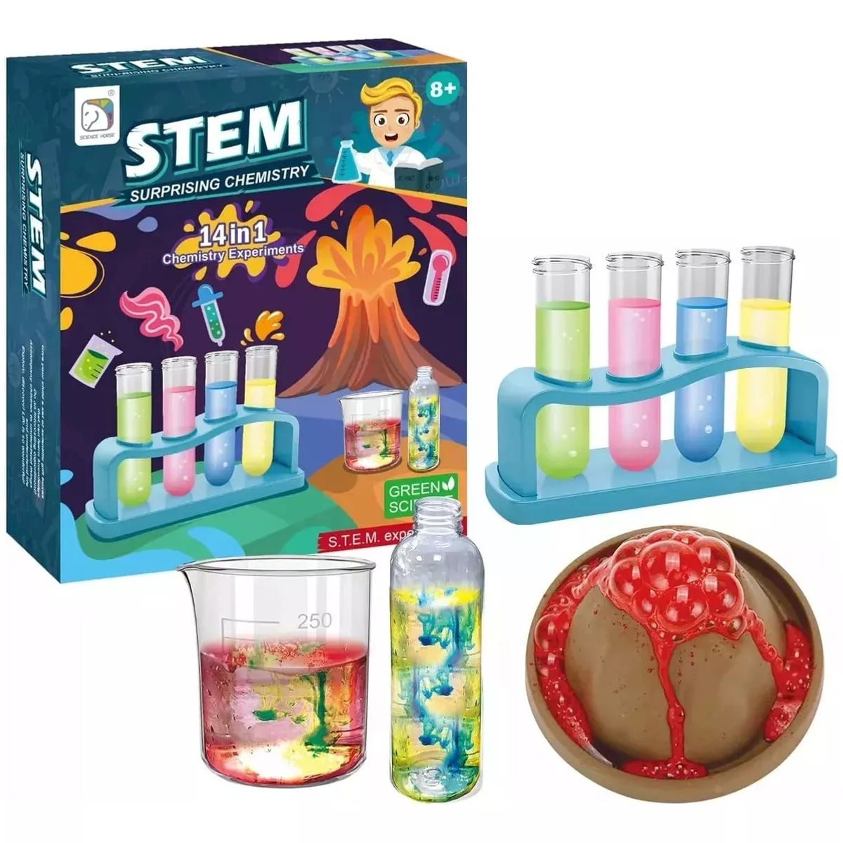 GENERICO - Kit Juegos Química Ciencia 14 En 1 Stem Educativo