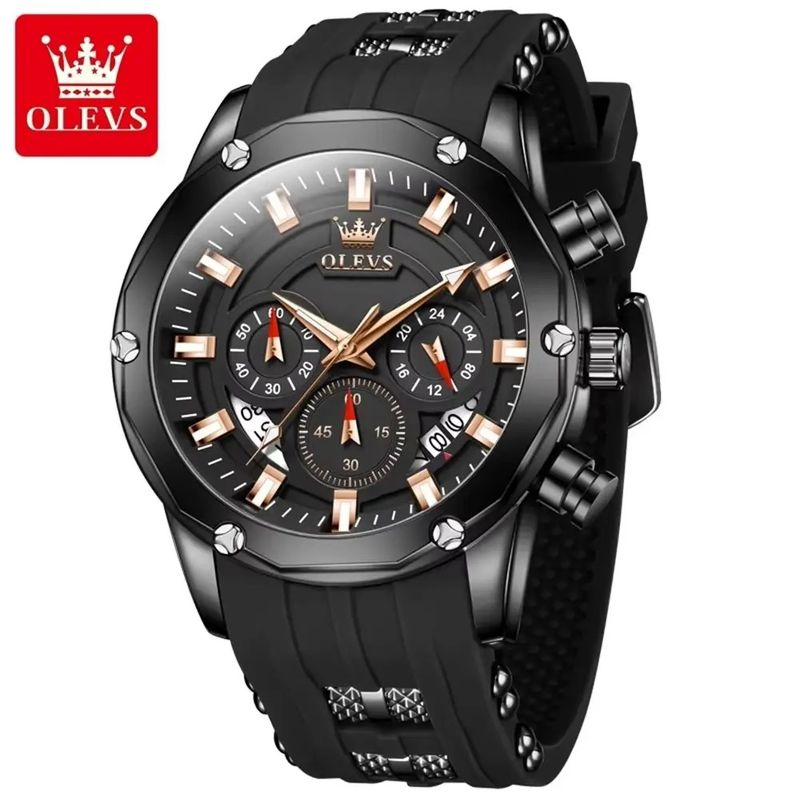 STARTECHOFFICE - Reloj Deportivo de Lujo OLEV Acero Inoxidable Cuarzo Sumergible 30M