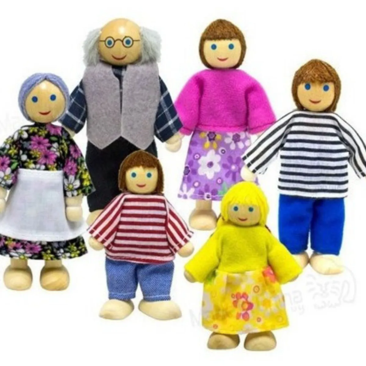 GENERICO - Set 6 Piezas Familia De Juguete Muñecos Para Casa