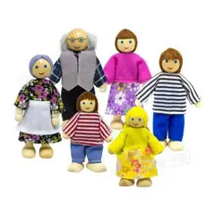 GENERICO - Set 6 Piezas Familia De Juguete Muñecos Para Casa