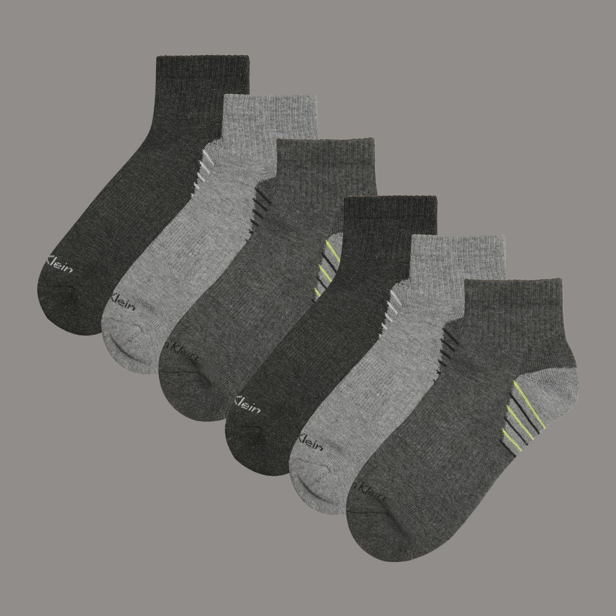 CALVIN KLEIN - Pack 6 Calcetines Cushion Quarter Gris Calvin Klein