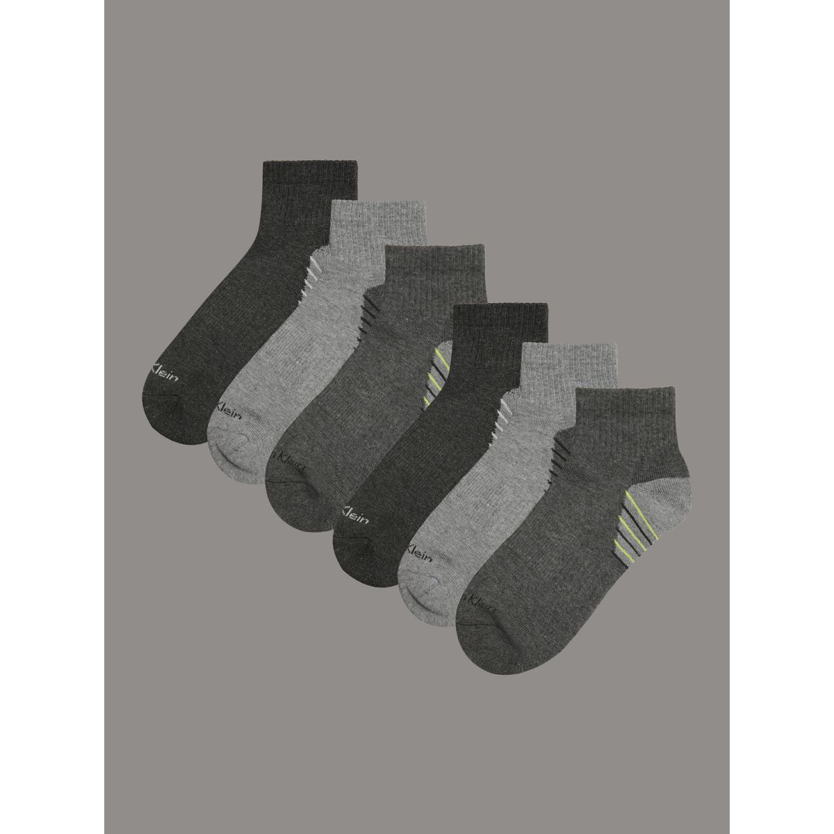 CALVIN KLEIN - Pack 6 Calcetines Cushion Quarter Gris Calvin Klein