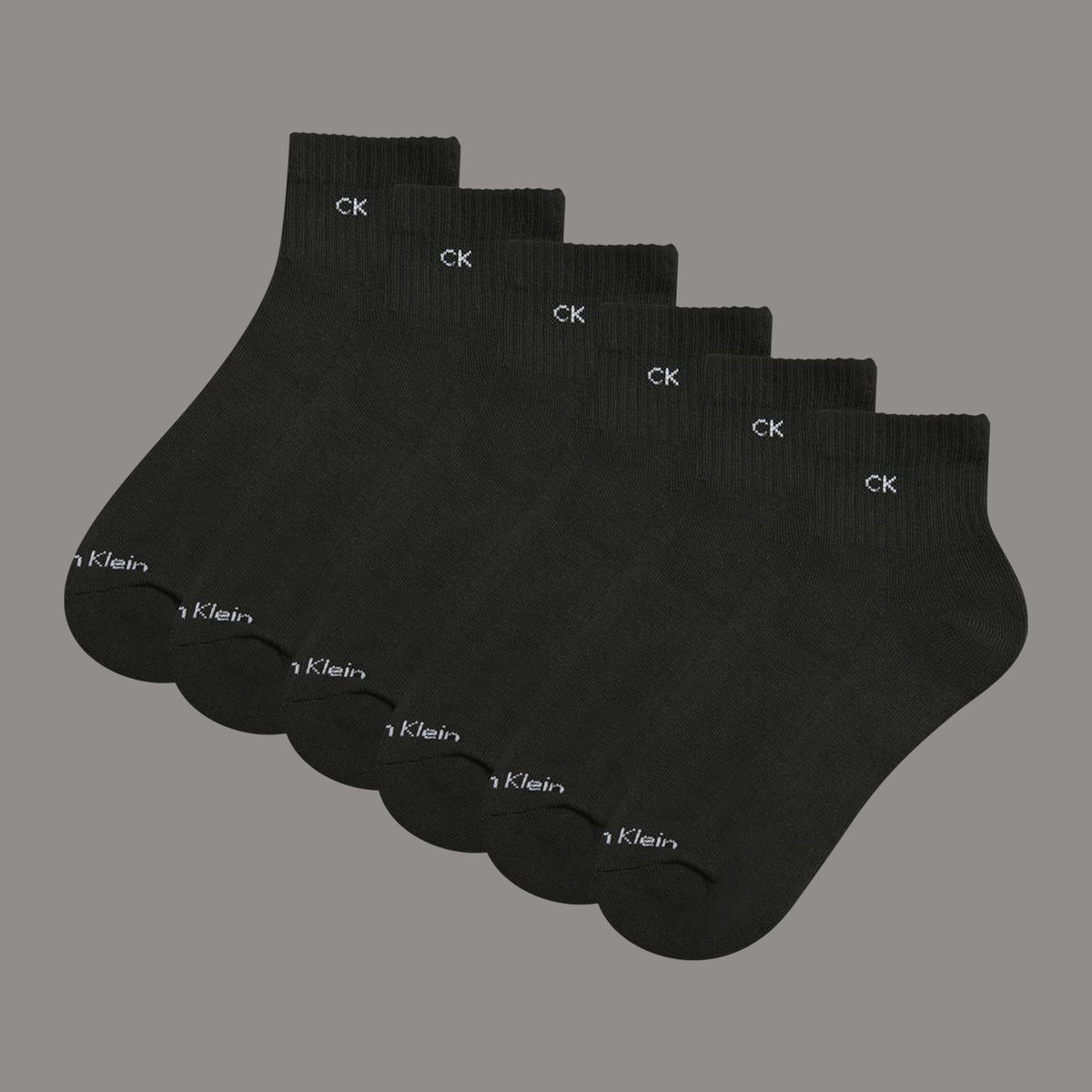 CALVIN KLEIN - Pack 6 Calcetines Basic Sport Quarter Negro Calvin Klein
