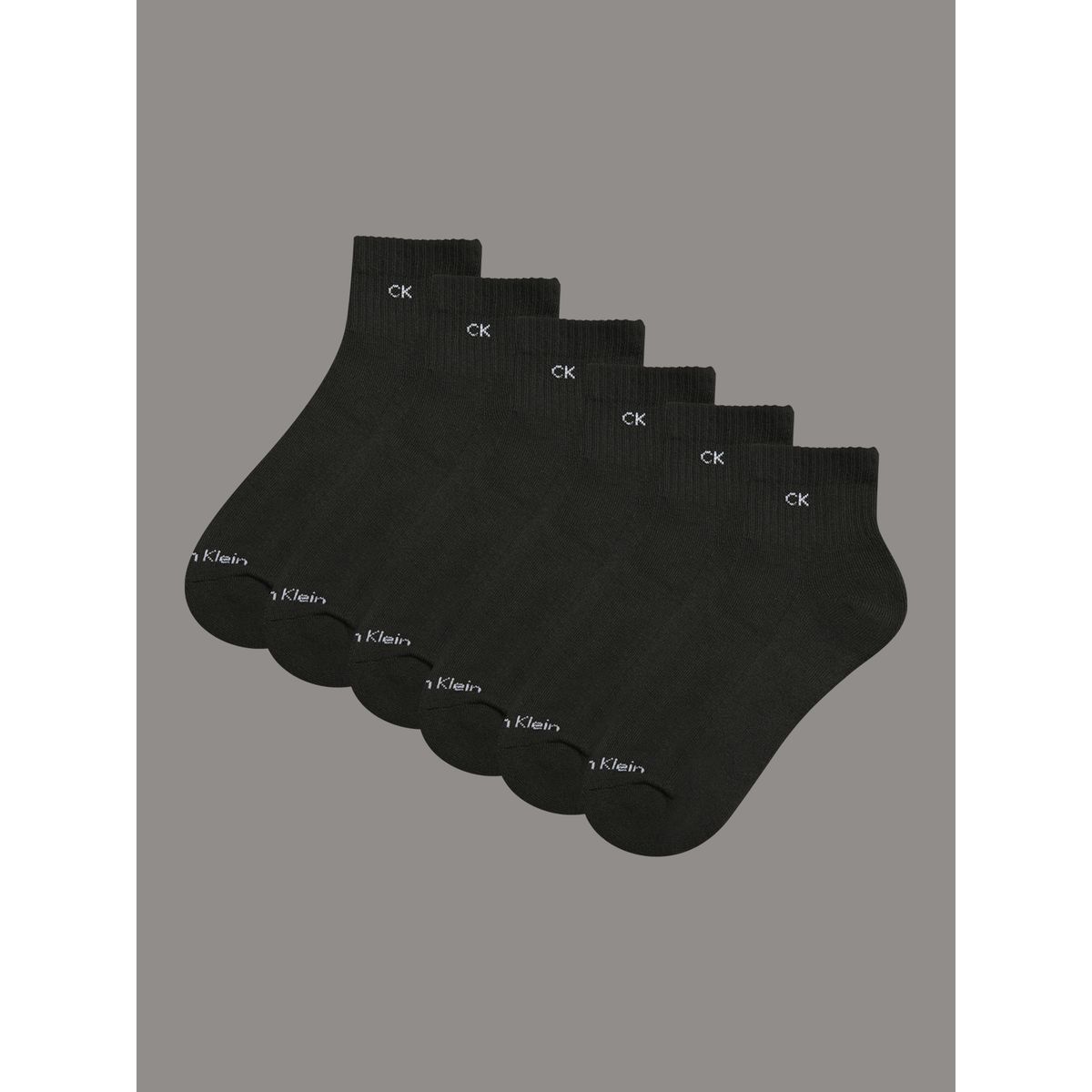 CALVIN KLEIN - Pack 6 Calcetines Basic Sport Quarter Negro Calvin Klein