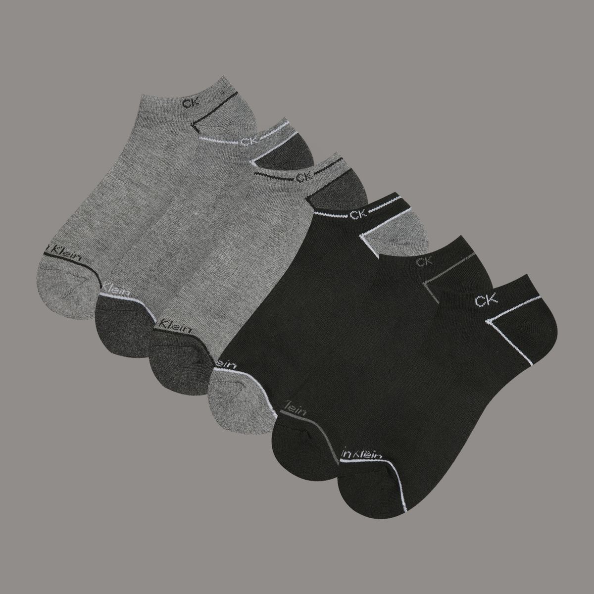 CALVIN KLEIN - Pack 6 Calcetines Cushion No Show Gris Calvin Klein
