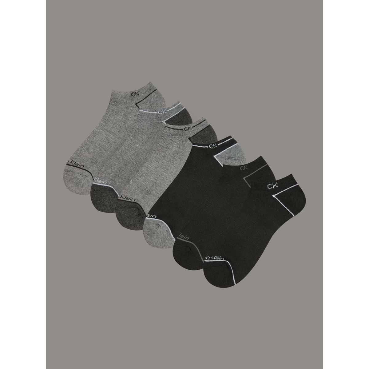 CALVIN KLEIN - Pack 6 Calcetines Cushion No Show Gris Calvin Klein