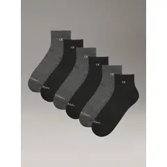 CALVIN KLEIN - Pack 6 Calcetines Basic Sport Quarter Negro