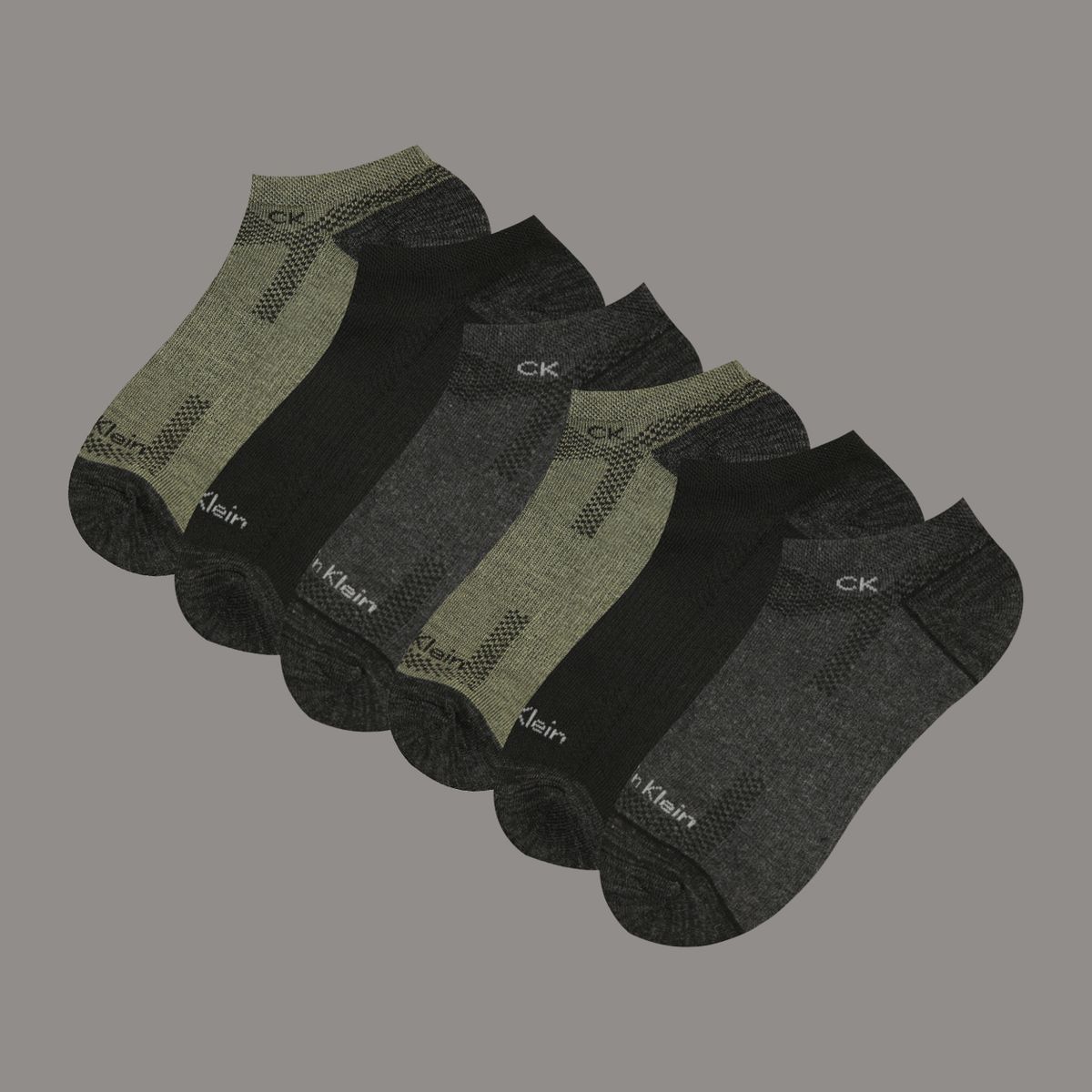 CALVIN KLEIN - Pack 6 Calcetines Cushion 1/2 Terry Gris Calvin Klein