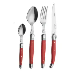 LAGUIOLE - SET CUCHILLERÍA 24 PIEZAS ROJO - Caja Kraft