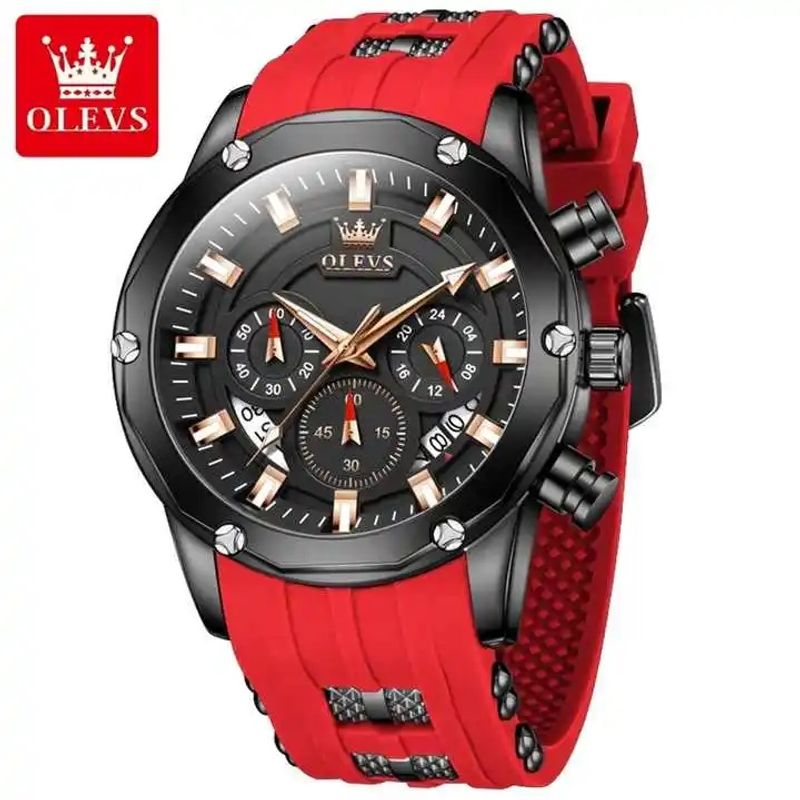 STARTECHOFFICE - Reloj Quartz Deportivo de Lujo OLEV Cronógrafo Cuarzo Sumergible 30M
