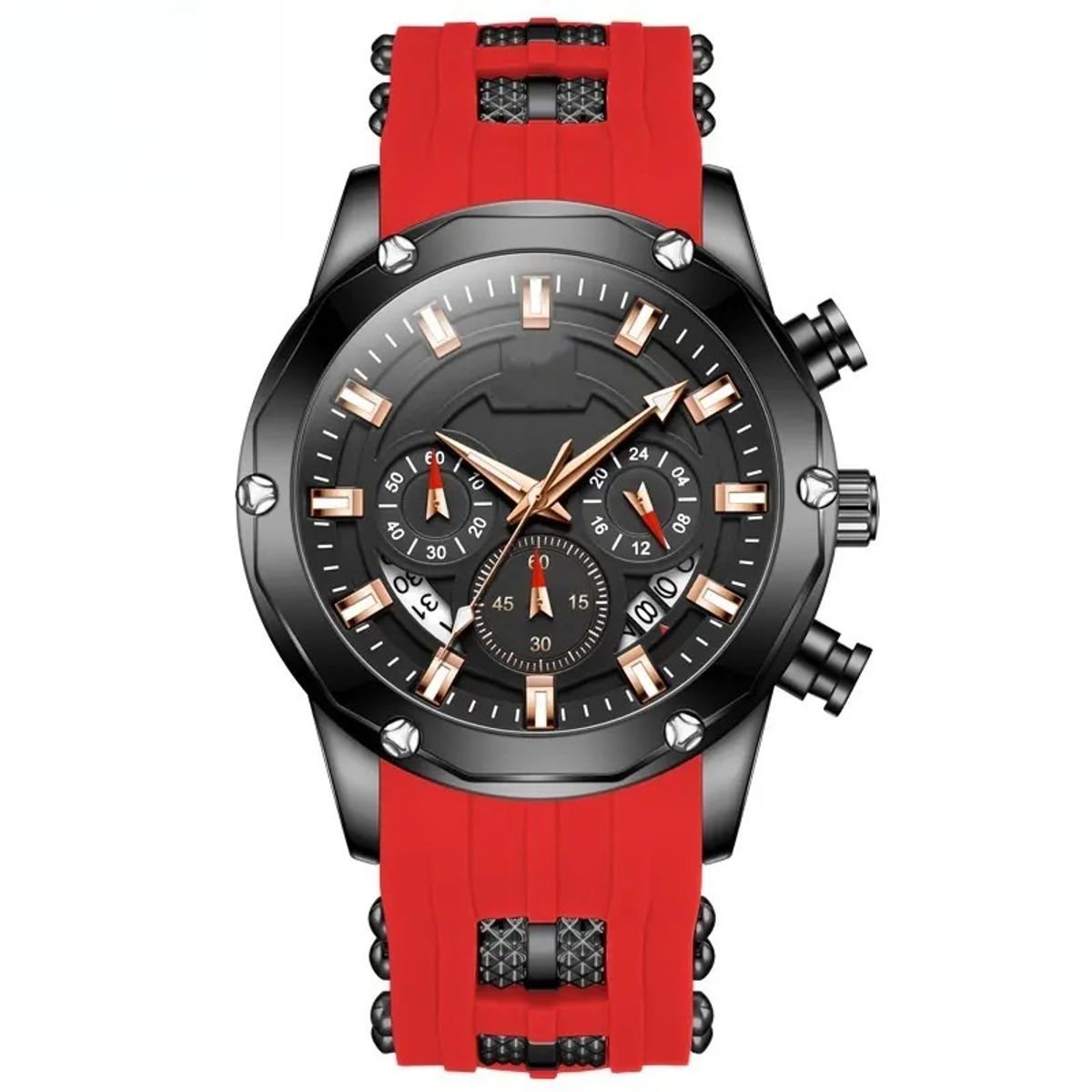 STARTECHOFFICE - Reloj Quartz Deportivo de Lujo OLEV Cronógrafo Cuarzo Sumergible 30M Calendario Completo