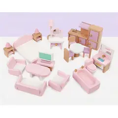 GENERICO - Set Muebles De Madera Para Casa Muñecas 22 Piezas Montessori
