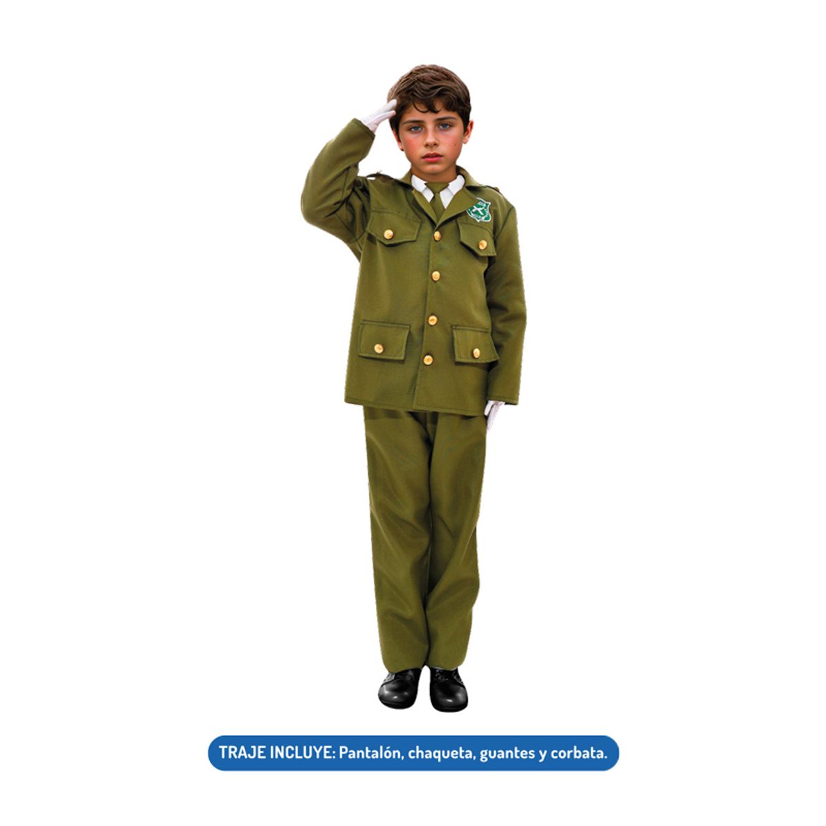 GENERICO - Disfraz Carabinero de Chile para niño talla 5-6 años