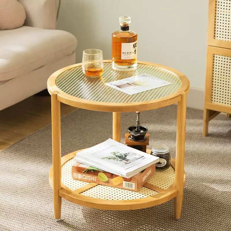 GENERICO - Mesa De Centro Lateral Living Redonda Doble Niveles