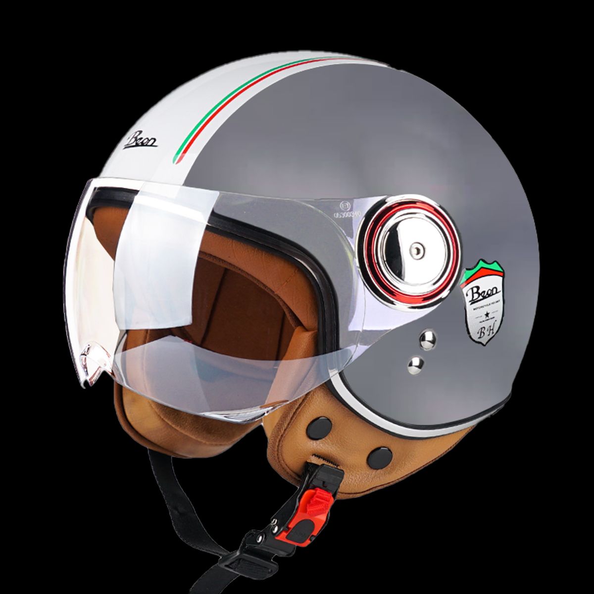 BEON - CASCO DE MOTO BEON RETRO GRAY - TALLA S