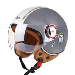 BEON - CASCO DE MOTO RETRO GRAY - TALLA XL