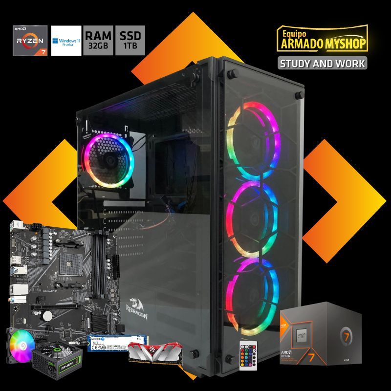 GENERICO - PC STUDY AND WORK - AMD RYZEN 7-5700G - RAM 32GB - SSD 1TB