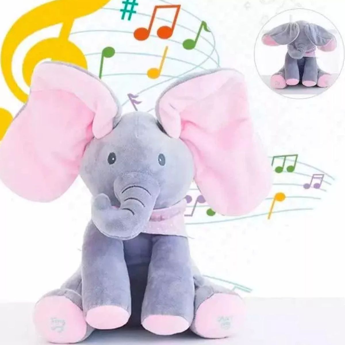 GENERICO - Elefante De Apego Musical Peek A Boo Mueve Las Orejas