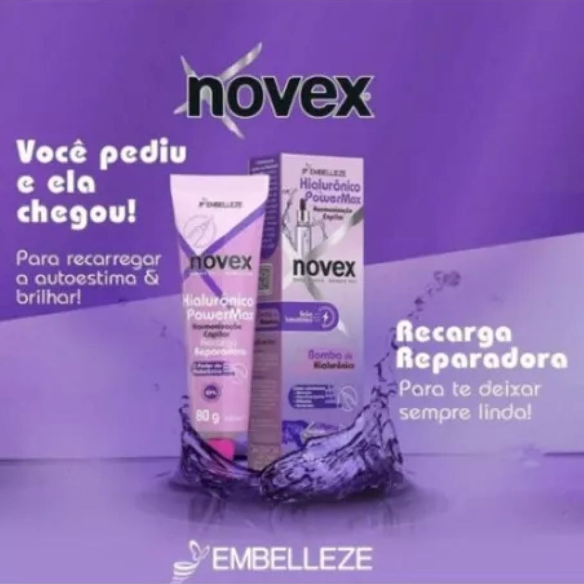 NOVEX - Tratamiento Recarga De Acido Hialurónico Power Max 80gr