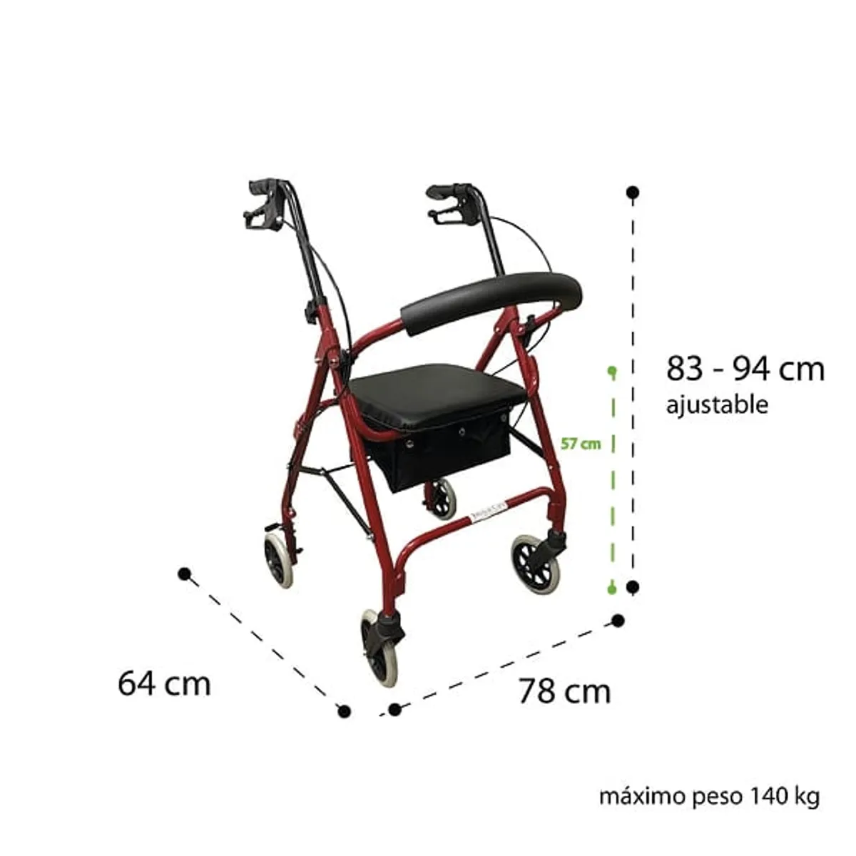 GENERICO - Andador de aluminio ligero de alta resistencia Premium Care
