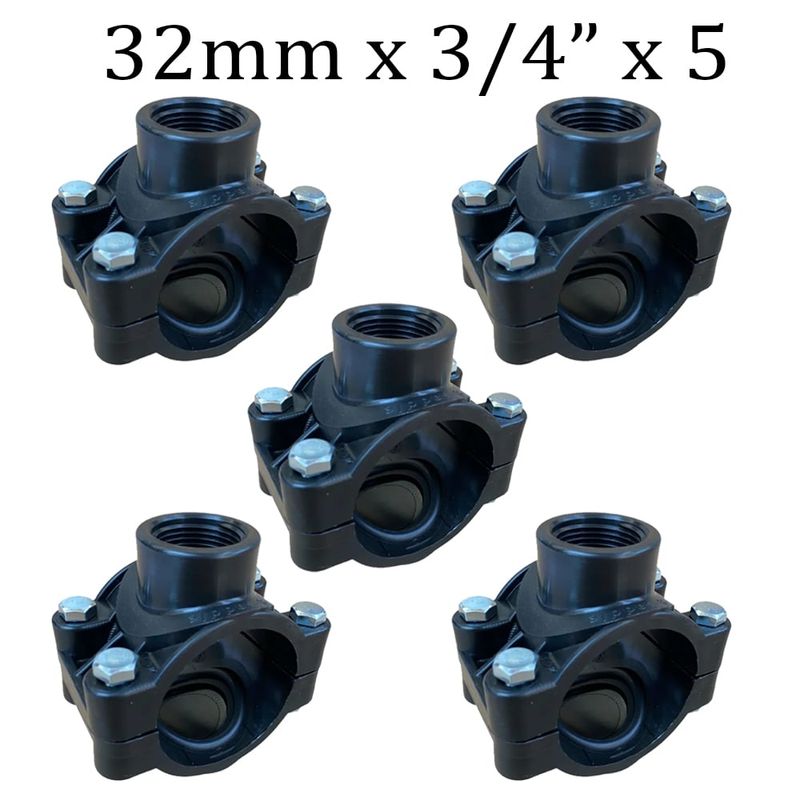 GENERICO - Collarin Polipropileno 32mm X 3/4 Pulgada Pack 5 Unidades