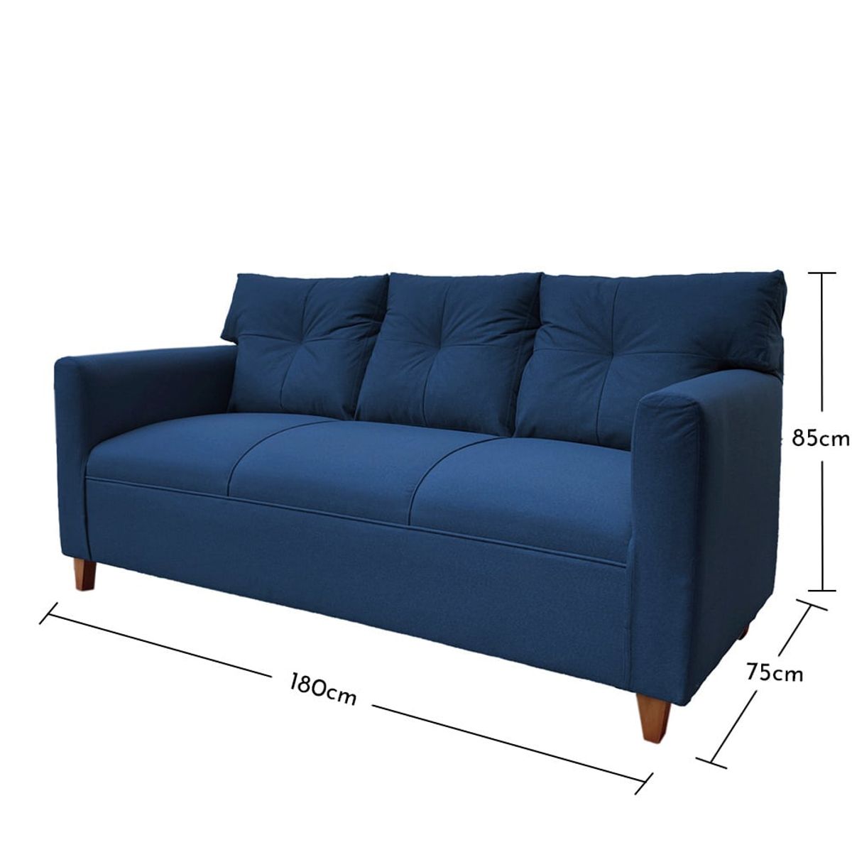 SOFAS HOME - SOFA MATEO CHENILLE AZUL PATA MADERA 3C