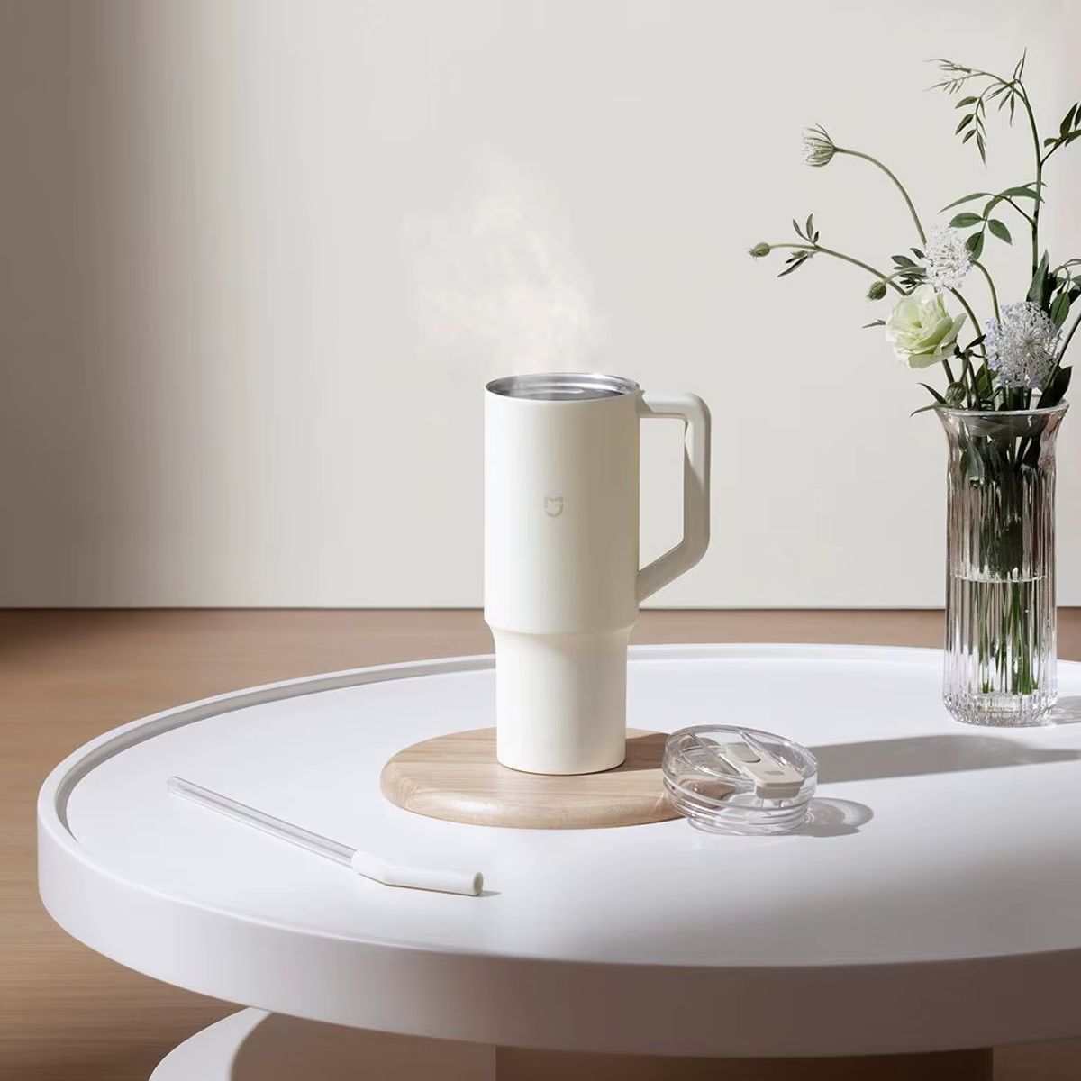XIAOMI - Xiaomi Vaso Termico Termo Straw Mug 1 Litro Blanco Frio Y Caliente